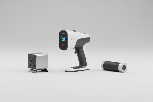 please create a clean modem image of a baseball radar gun and two other similar pieces of thecnology